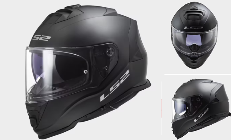 CASCO MOTO LS2 INTEGRAL FF800 STORM II NEGRO SOLIDO MATE 22-06 XL